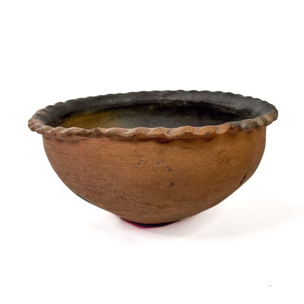 Historic Ceramic Bowl with Fluted Rim Picuris Ceramic Bowl with Fluted Rim