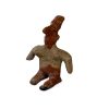 Ceramic Red and Buff Seated Figure
