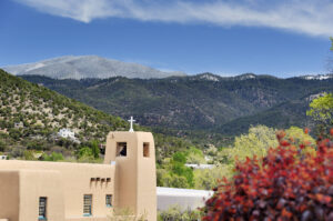 Upper Eastside neighborhood in Santa Fe, historic adobe homes